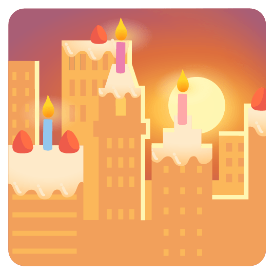 city sunrise birthday