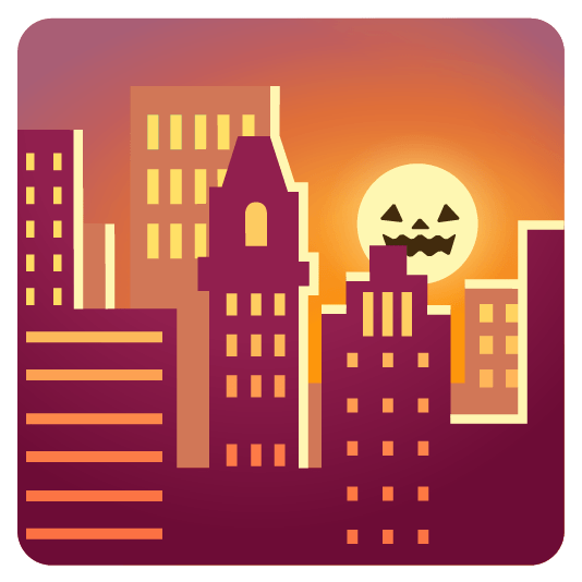city sunrise jack o lantern