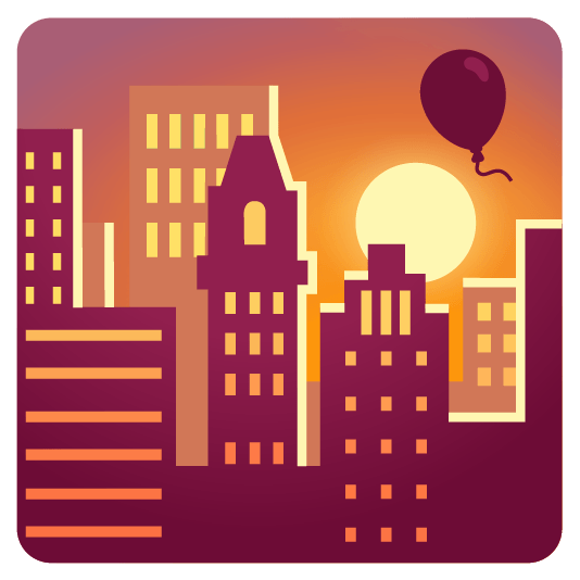 city sunrise balloon