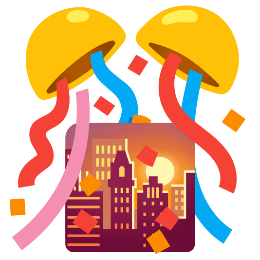 city sunrise confetti ball