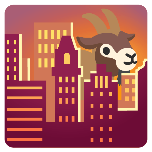 city sunrise goat