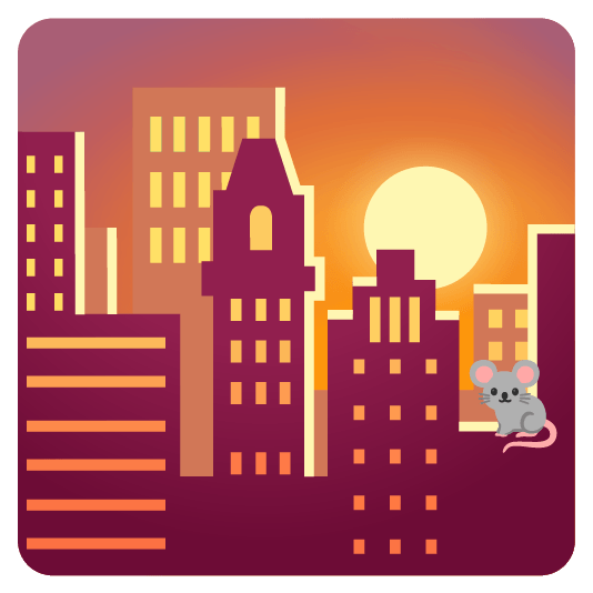 city sunrise mouse