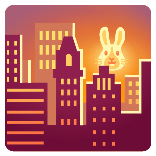 city sunrise rabbit