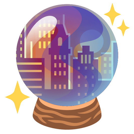 city sunrise crystal ball