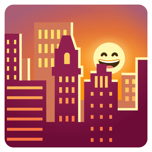 city sunrise smile
