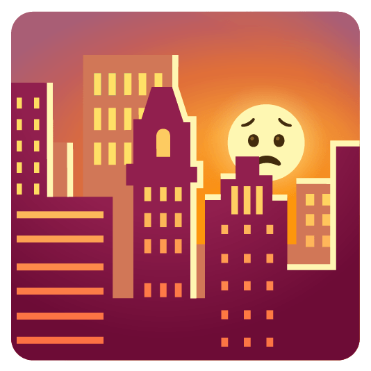 city sunrise worried