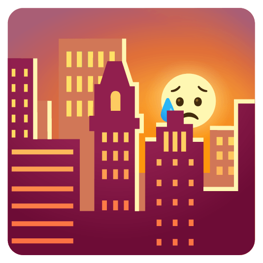 city sunrise disappointed relieved