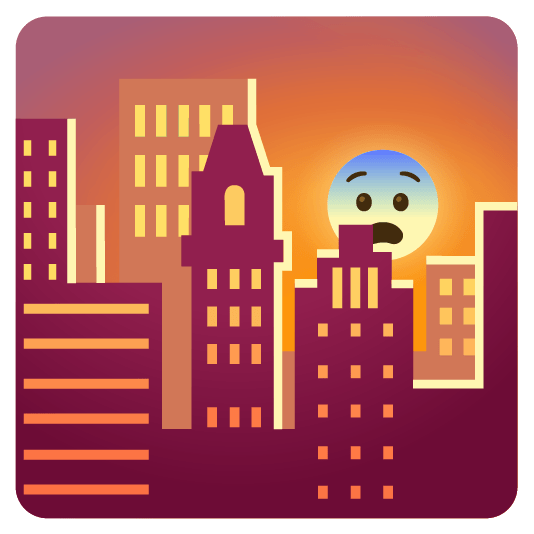 city sunrise fearful