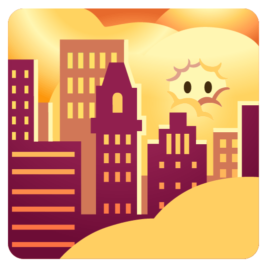 city sunrise face in clouds