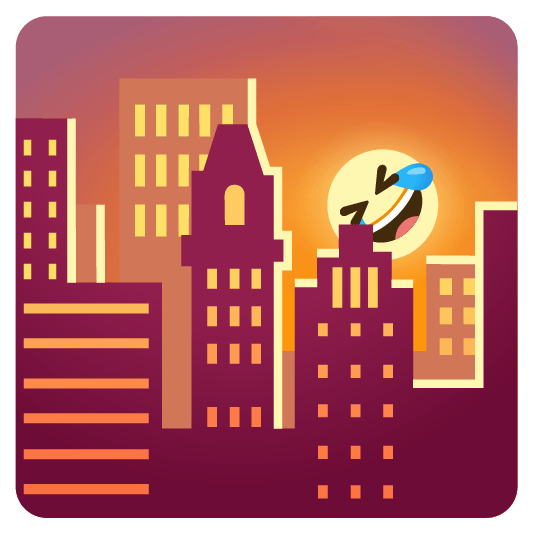 city sunrise rolling on the floor laughing