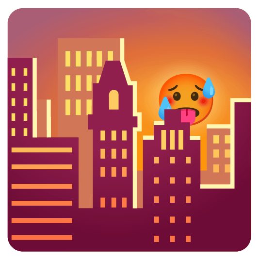 city sunrise hot face