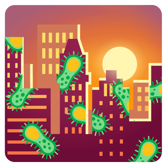 city sunrise microbe