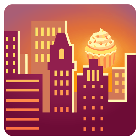 city sunrise cupcake