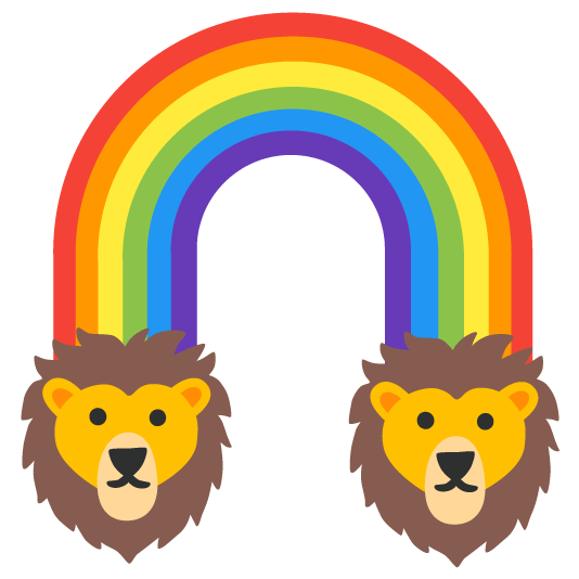 rainbow lion face