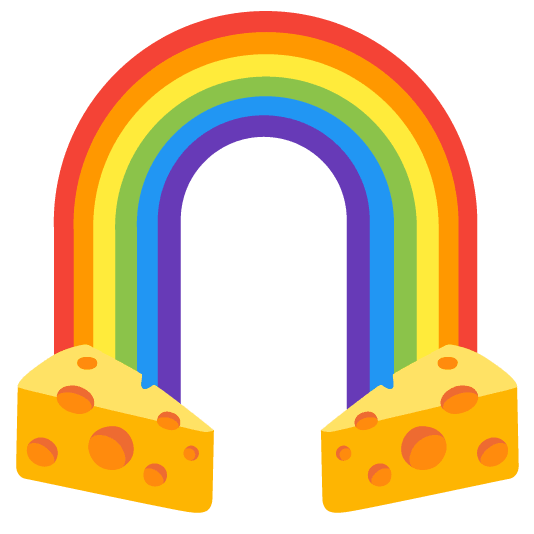 rainbow cheese wedge