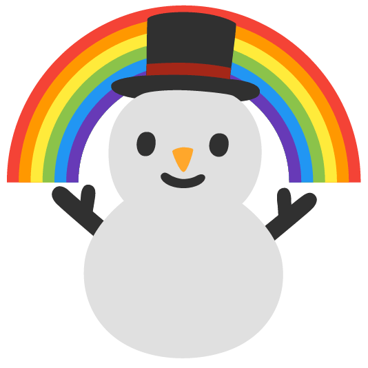 rainbow snowman without snow