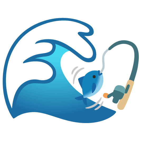 ocean fishing pole and fish