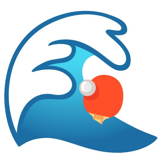 ocean table tennis paddle and ball