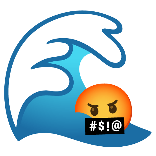 ocean face with symbols on mouth