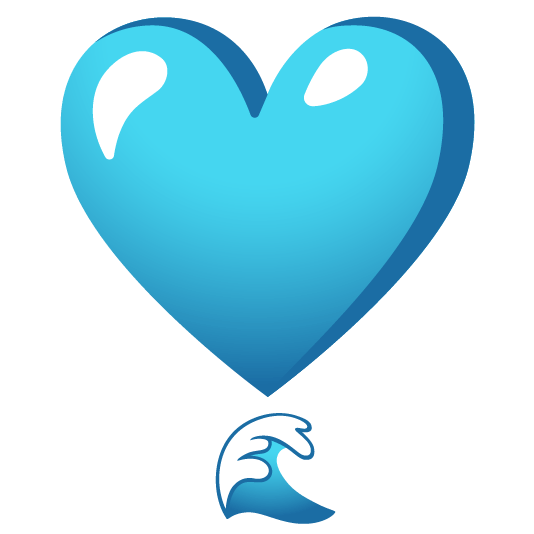 ocean heavy heart exclamation mark ornament