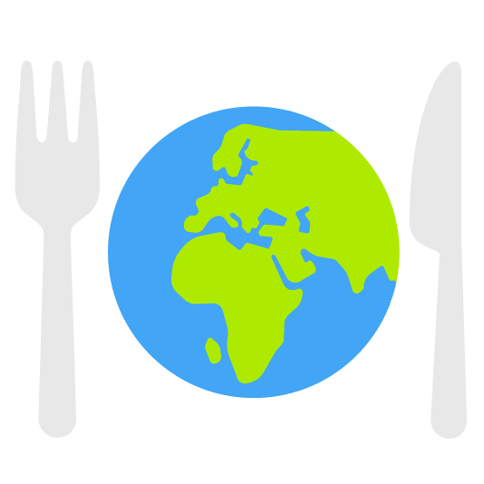 earth africa knife fork plate
