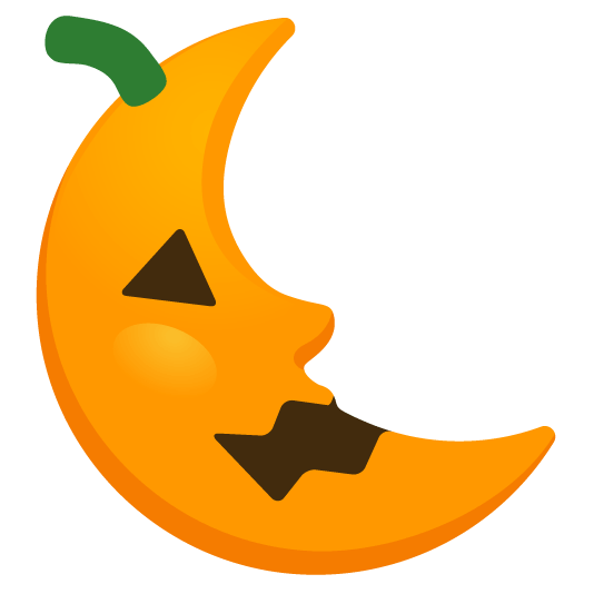 last quarter moon with face jack o lantern