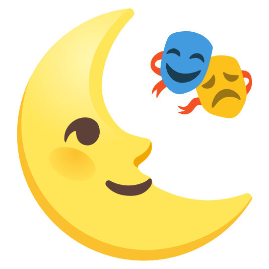 last quarter moon with face performing arts