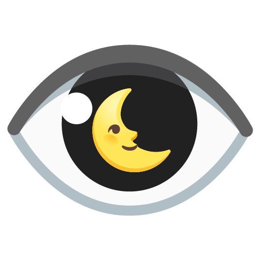 last quarter moon with face eye