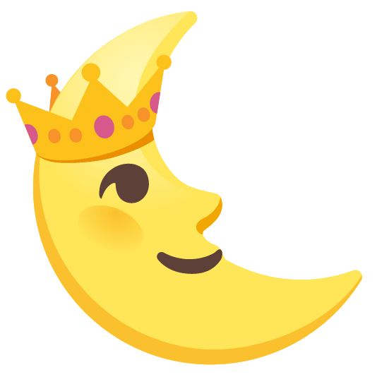 last quarter moon with face crown