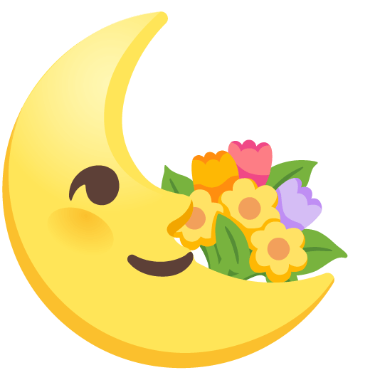 last quarter moon with face bouquet