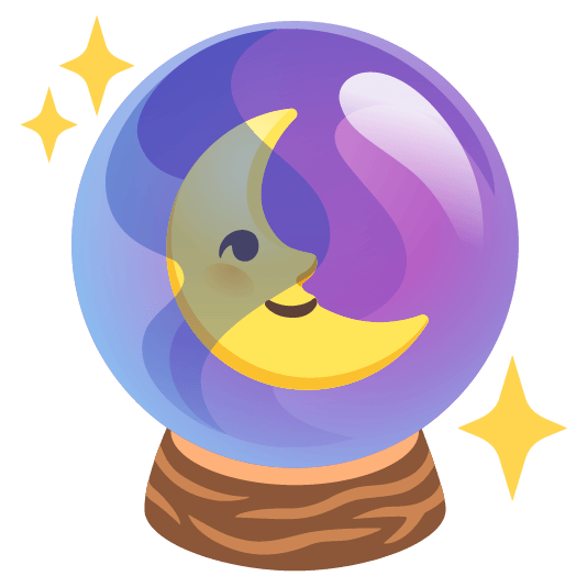 last quarter moon with face crystal ball