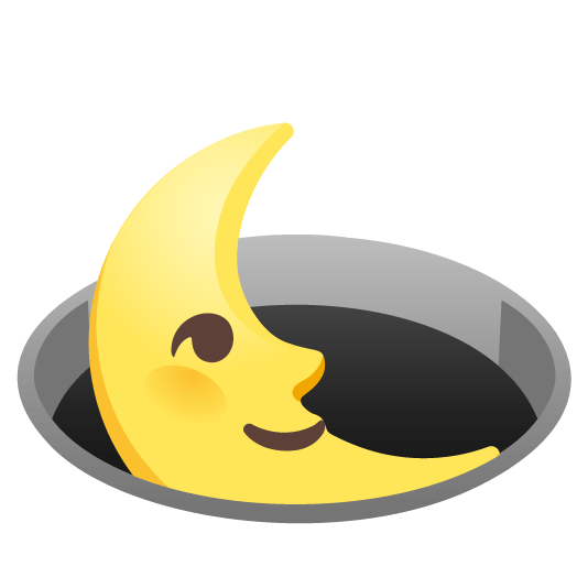 last quarter moon with face hole