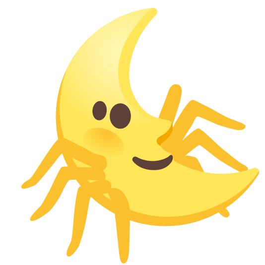 last quarter moon with face spider