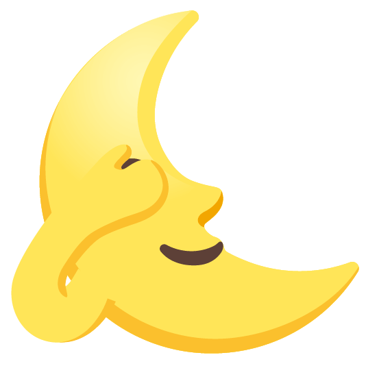 last quarter moon with face see no evil