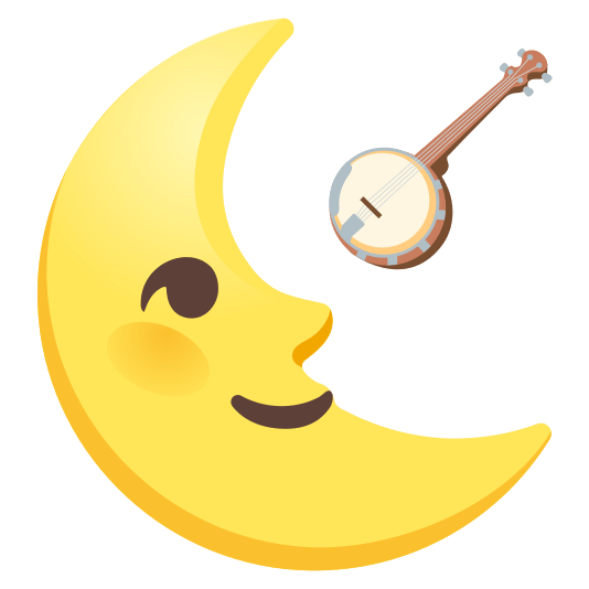 last quarter moon with face banjo