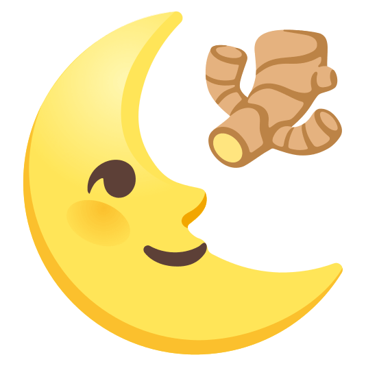 last quarter moon with face ginger root