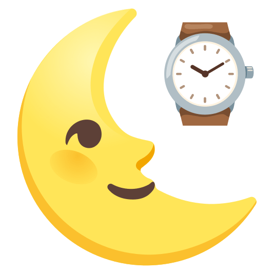 last quarter moon with face watch