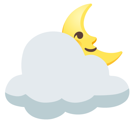 last quarter moon with face cloud