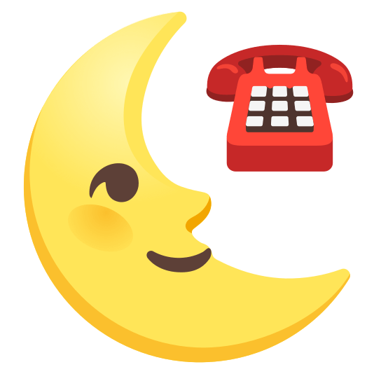 last quarter moon with face phone