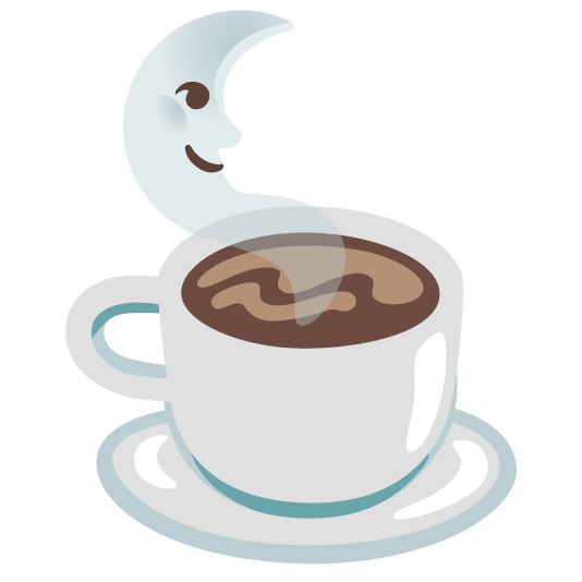 last quarter moon with face coffee