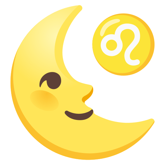last quarter moon with face leo