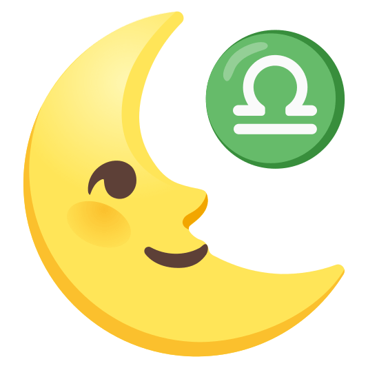 last quarter moon with face libra