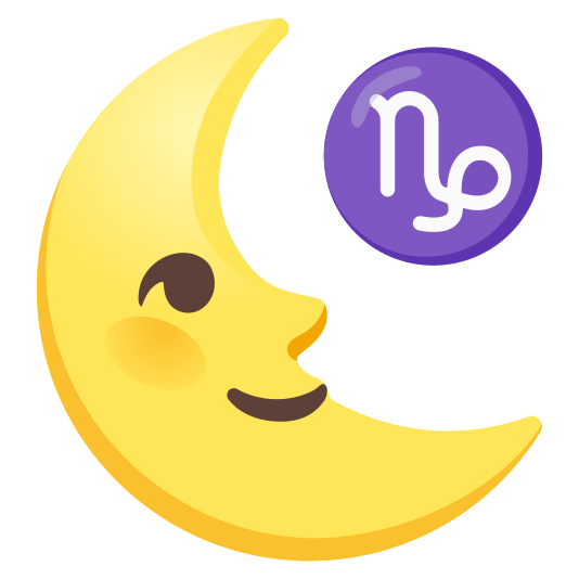 last quarter moon with face capricorn