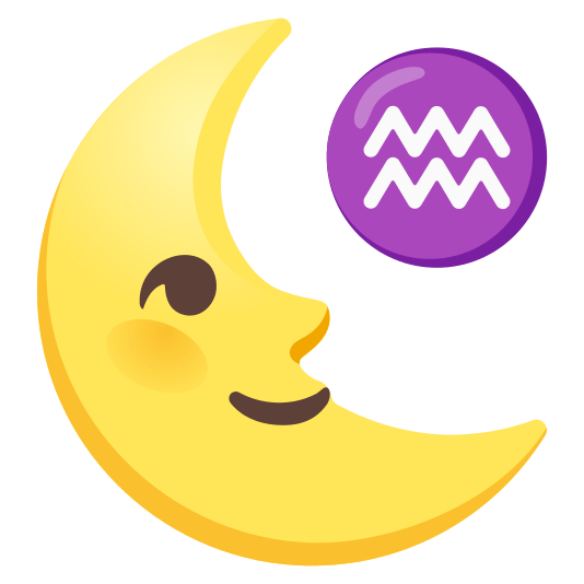 last quarter moon with face aquarius
