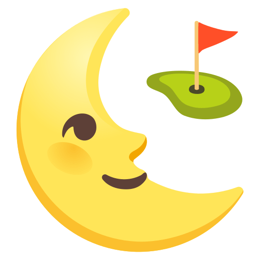 last quarter moon with face golf