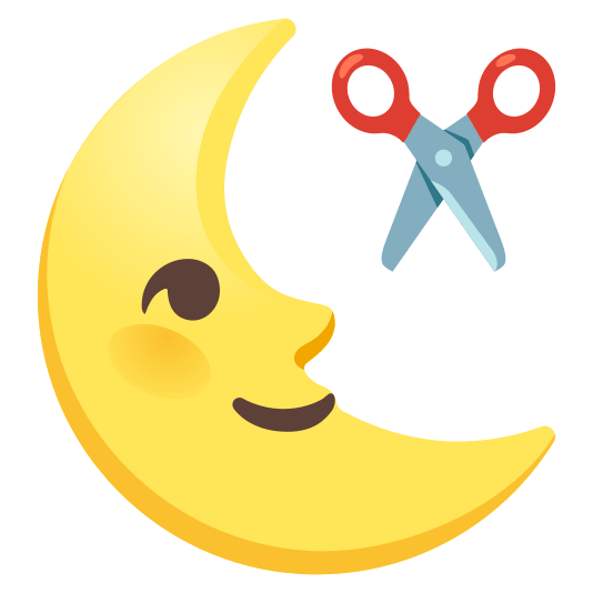 last quarter moon with face scissors