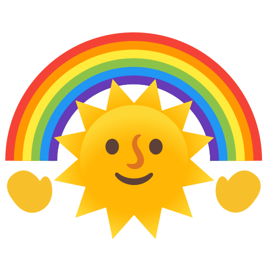 sun with face rainbow