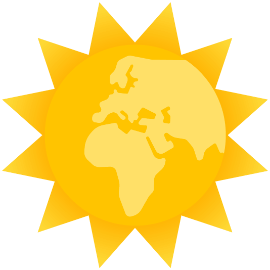 sun with face earth africa