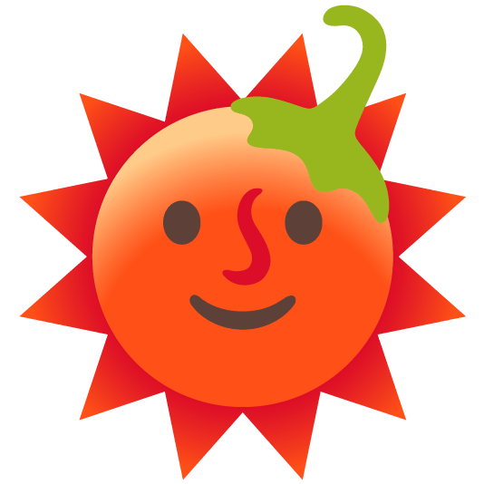 sun with face hot pepper