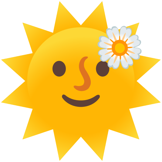 sun with face blossom
